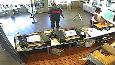 McDonald's Manager Whips Blender at Customer for Throwing Food