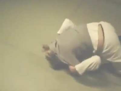 15 year old female Judoka rolling with an adult untrained man because her father said she could beat him and he disagreed