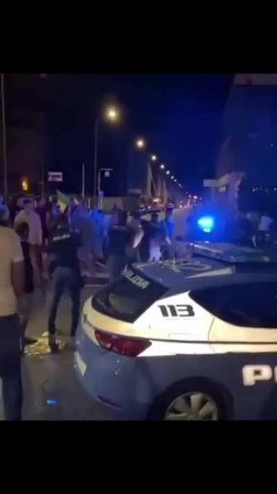 WCGW stepping on a police car