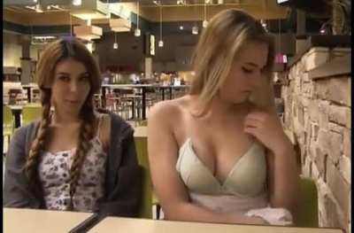 Admiring Her Friend's Tits In Public