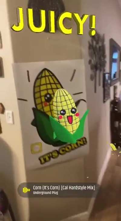 I designed a corn poster with an embedded hologram