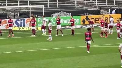 A prova viva que o Brasileirão é apenas uma grande pelada transmitida em rede nacional: Vitinho perde a bola, não volta, toma esporro do Diego Alves, reclama que a galera no banco achou engraçado e finaliza com um 