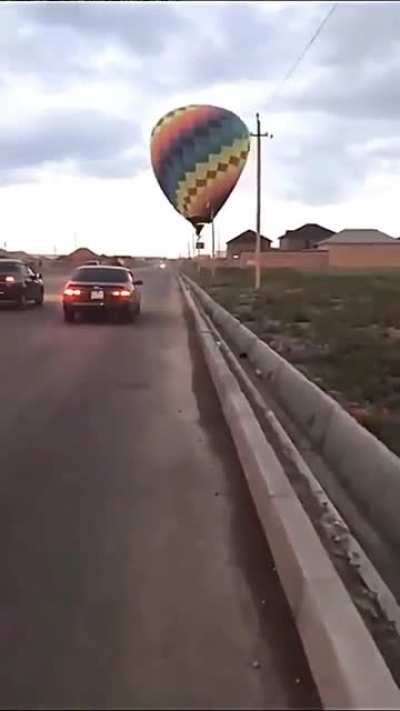 Hot air balloon got stuck in live electric wire