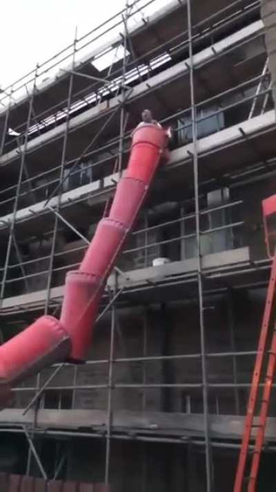 Sliding down the chute