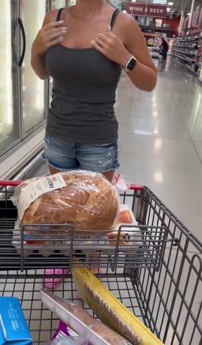 Pulling out the girls at the grocery store! 