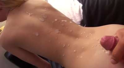 Guy Sprays Chloes Back After Anal