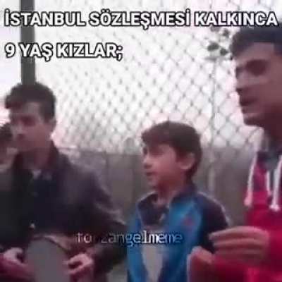 İstanbul sözleşmesinin kalktığını duyan 9 yaş girl niBBaslar olur gibi