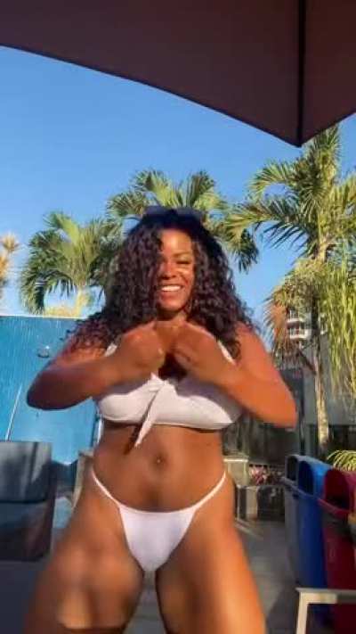 Extremely stacked in that bikini
