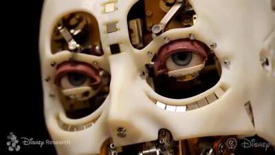 The Disney Film Company has developed a humanoid robot that can maintain vivid eye contact with a person.