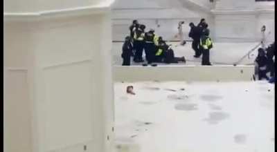 During the January 6th protest/insurgency in Washington DC the cops took one guy to the side and beat him silly