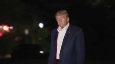 Trump looking human after a long day. I’d look tired too at 70 after a full day of travel and holding a rally.