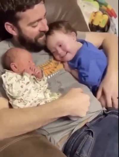 Brother meets his sister for the first time