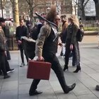 Most interesting living statue I have seen so far. (In a big hurry to get nowhere)