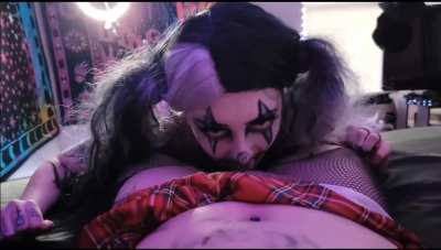 Two clowns just having lunch