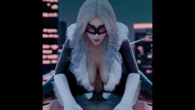 New animation by (TdonTran) Black Cat slamming her fat ass down on a fat cock!