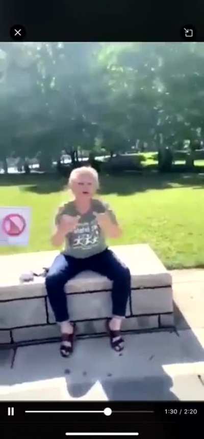 Gross racist Karen shouting at underaged mix girl.