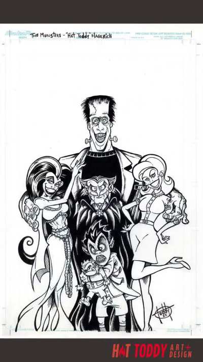 My illustration of 'The Munsters' for Inktober (I created a little video of the process)