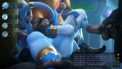 Defeated healer forgets about her team due to the enemy's massive cocks (noname55)