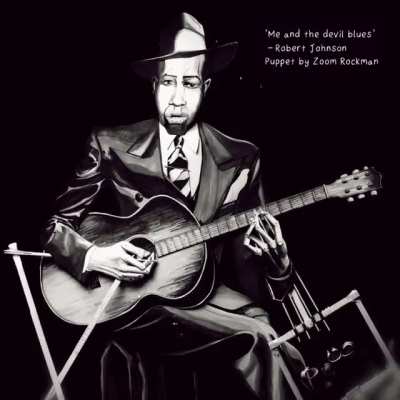 I made this puppet of legendary Blues singer/guitarist Robert Johnson - He was never filmed so this is the closest we can get to seeing him perform!