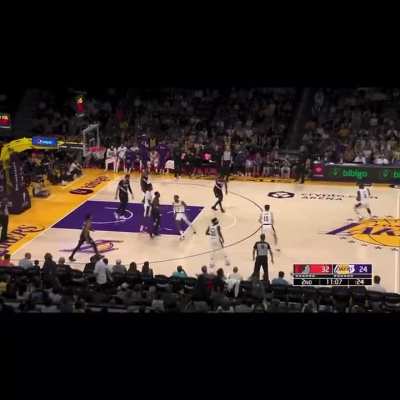 [Lowlight] LeBron takes a logo 3 with 13 seconds left on the shotclock but he airballs badly