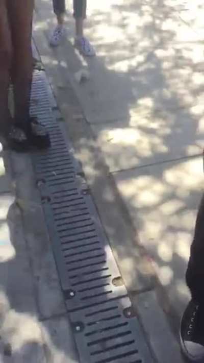 Bunch of lads defend blind boy from getting hit