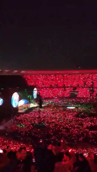 Coldplay's concert earlier today at the world's biggest stadium in Ahmedabad, India.