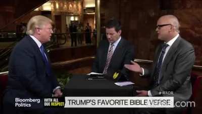Trump asked to name a verse from the bible, his 