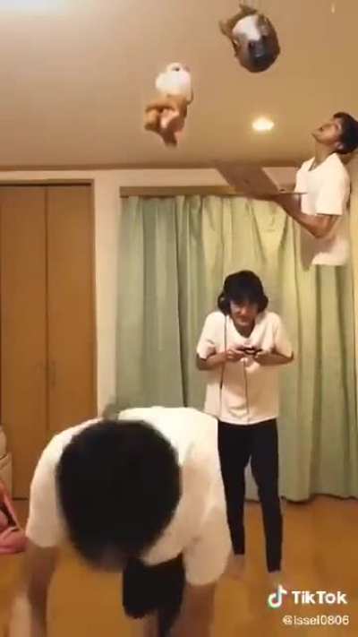 This guy jumping creatively
