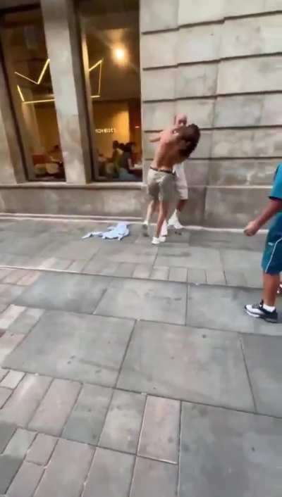 Female privilege to sexually assault a man on the street while bystanders cheer.