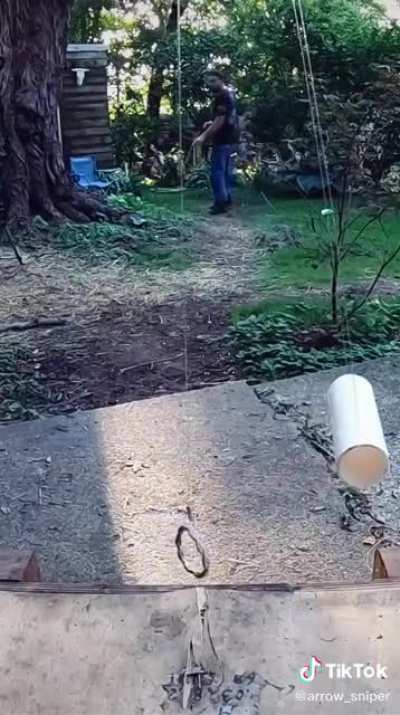 Swinging pipe & wedding ring trick shot