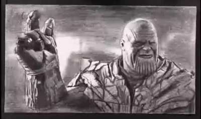Insane flipbook of Iron Man and Thanos