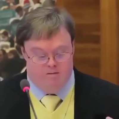 This is Frank Stephens testifying in front of congress in regard to people with disabilities, particularly, Down Syndrome. I cannot imagine the courage it took for him to stand there and speak so passionately.