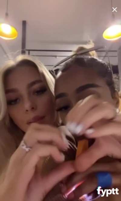Talking about nipples and we have nice Nip slip, thanks to her friend..