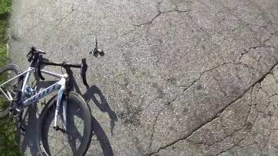 Cop was texting while driving and hits cyclist head on