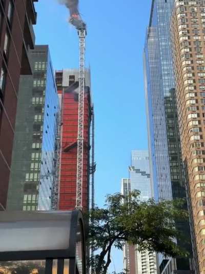 Crane has collapsed in Hells Kitchen, New York.