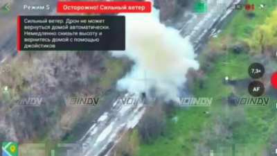 A Ukrainian T-64 is struck by multiple Russian FPV drones before being destroyed
