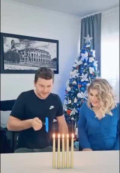 The guy reacts as if he's 5 y.o.