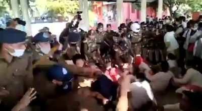 Covid Nurses protesting for not getting paid salaries for months get beaten up by police in India.