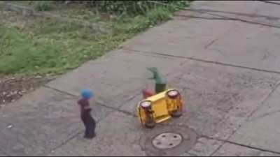 Two kids crashed