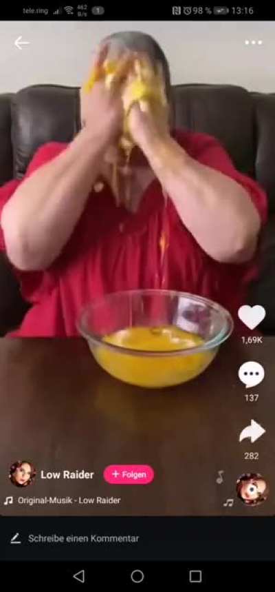 Hey look how funny by wasting food