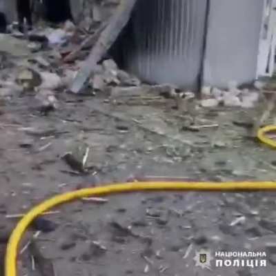The first moments following Russia's missile strike on a cafe and shop in the village of Hroza