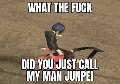 Don't you ever say that about my man ace detective junpei again 😡😡😡😡😡
