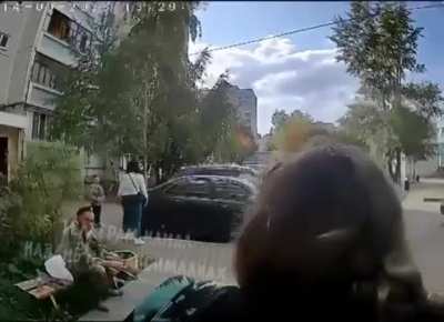 A Russian soldier back from Ukraine decides that throwing a hand grenade on a Kazan city street would be entertaining for the kids