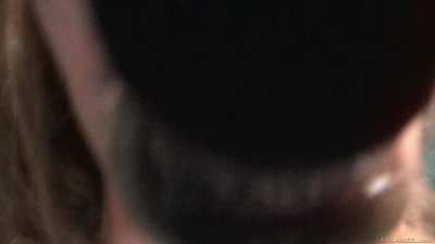 Cayenne Klein licking the lens while covered in cum