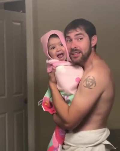 Dad and daughter singing girls like you.