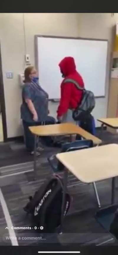 Teacher suspended for calling black student N-word after he called her it and threatened to knock her out for stopping him from leaving class