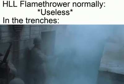Hans holt den Flammenwerfer