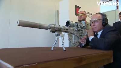 no one told Putin it's a semi auto and he doesn't need to rack it between shots