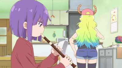 Lucoa dancing to Shouta‘s flute [Miss Kobayashi‘s Dragon Maid S]