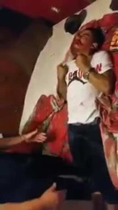Man gets pounded on bed